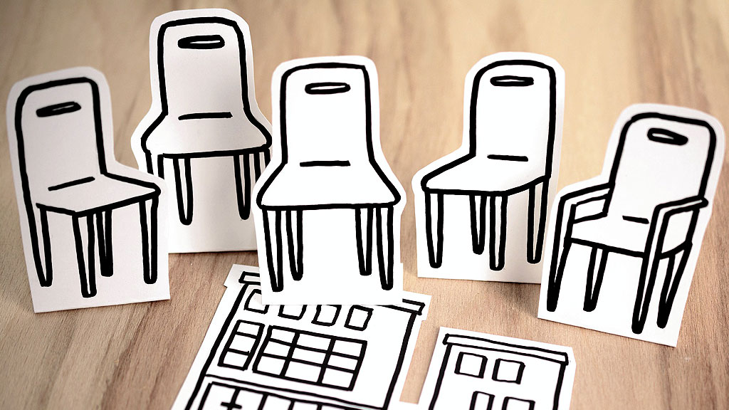 Grafik Illustration leere Stühle